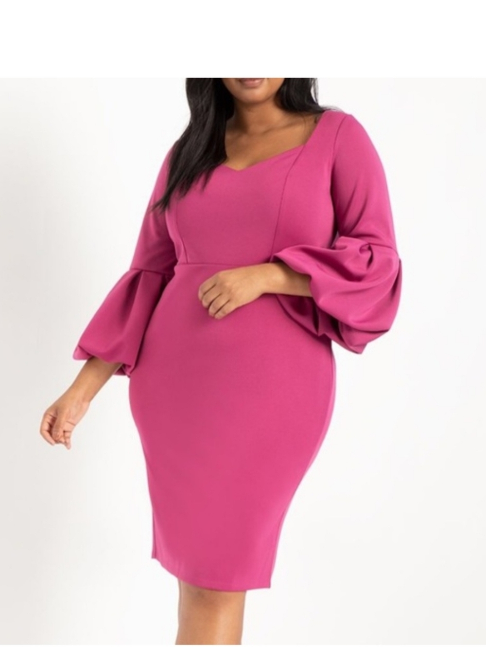 NWT Eloquii Mauve Long Sleeve Dress - Picture 7 of 7